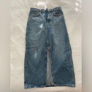 Mango denim skirt with slit size small